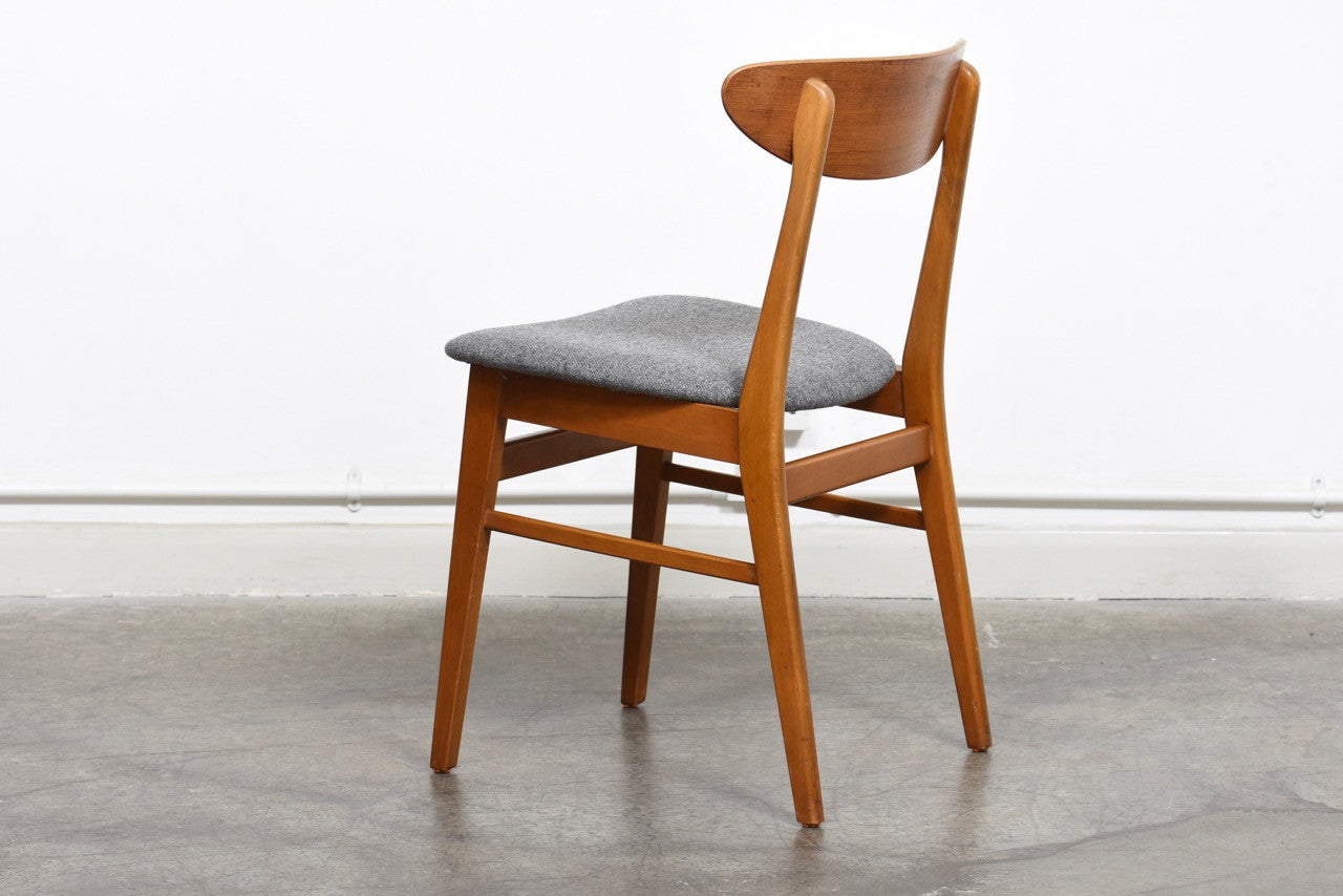 Four available: Teak + beech dining chairs by Farstrup