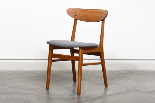 Four available: Teak + beech dining chairs by Farstrup