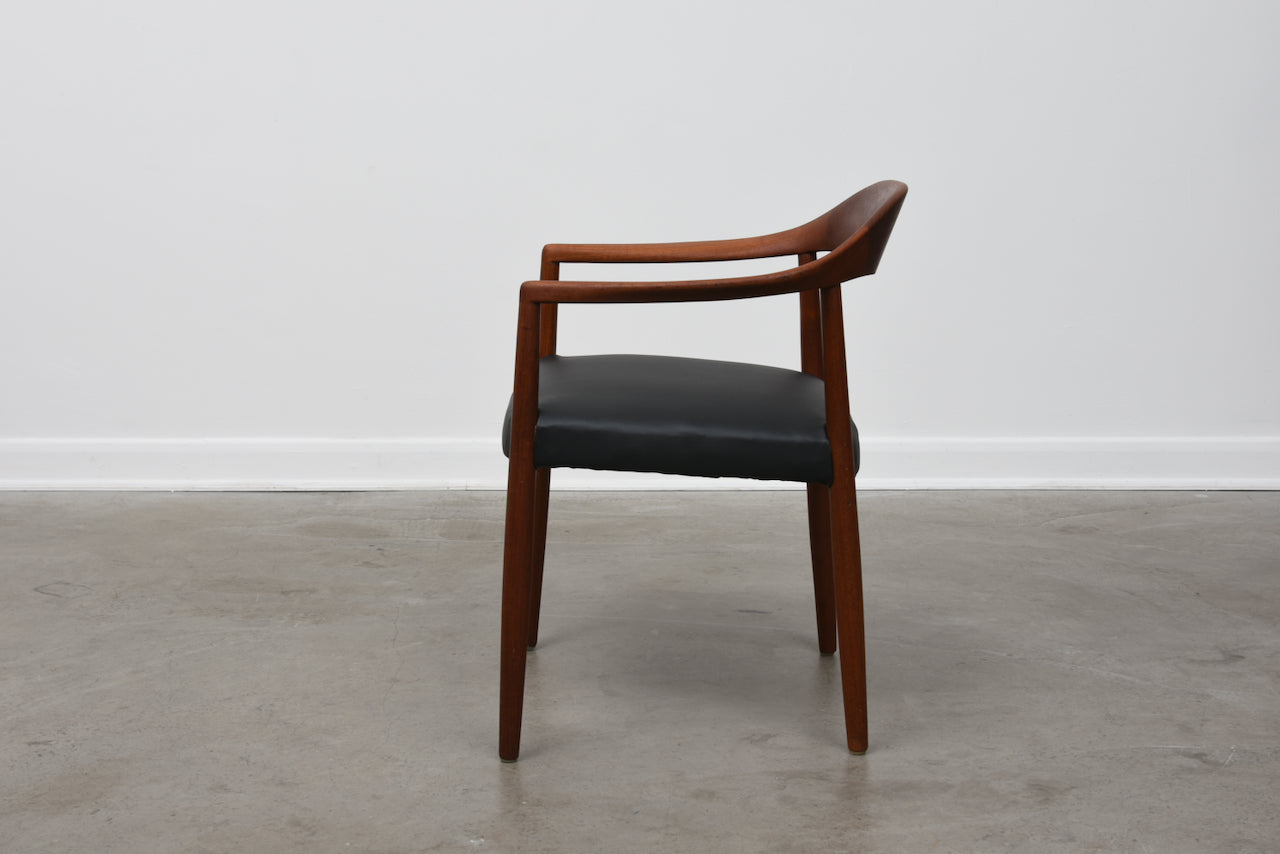 1960s teak armchair with curved back