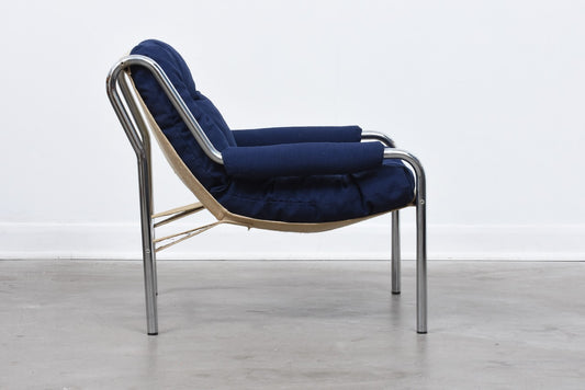 1970s metal-framed Swedish lounger