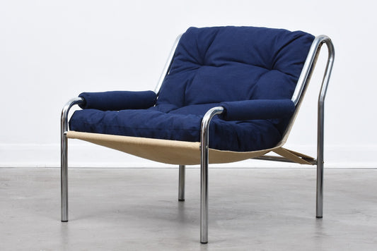 1970s metal-framed Swedish lounger