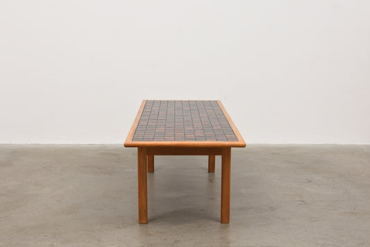 1970s tiled coffee table in oak