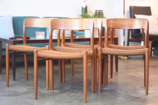 Just in: Set of six model 75 teak chairs by J.L. Møller