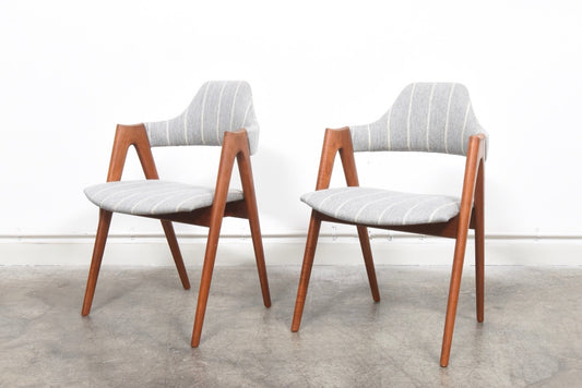 Pair of teak dining chairs