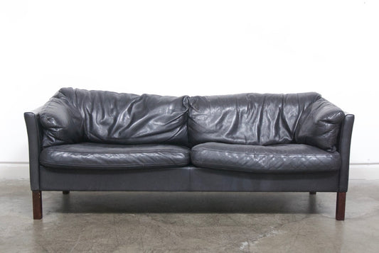 Two and a half seat leather sofa