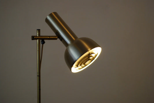 Brass floor lamp with light diffuser