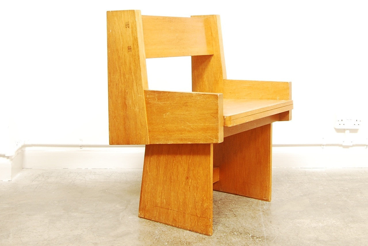 Angular oak chair