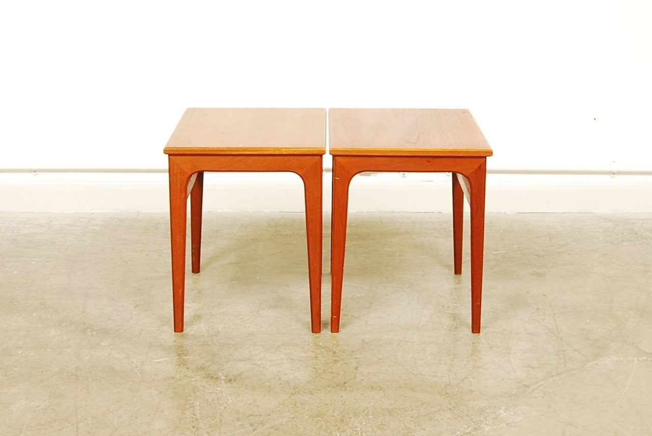 Pair of matching side tables in teak