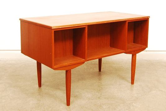 Teak desk with six drawers