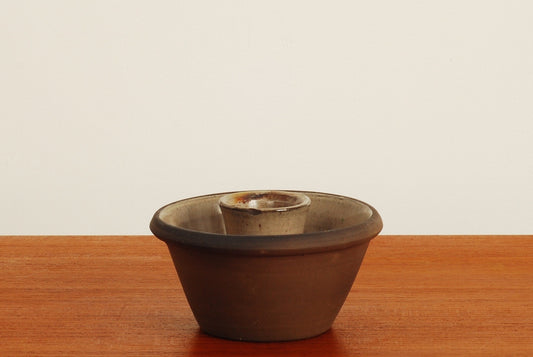 Stoneware candle holder by Ulla Lønow