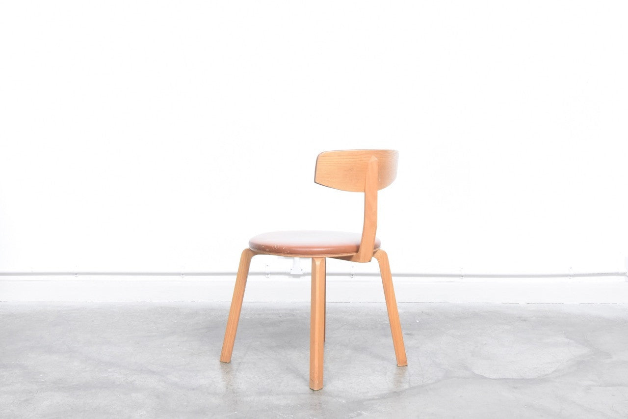 Leather + oak chair by Karl Andersson