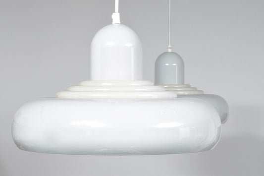 Pair of white ceiling lights