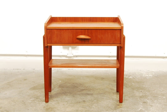 Single teak bedside table