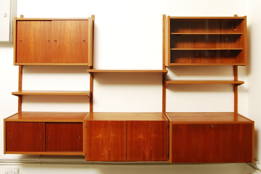 Teak shelving system by Preben Sorensen