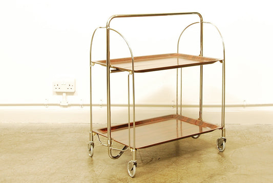 Folding rosewood tray trolley by Gerlinol