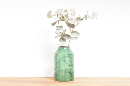 Green ceramic vase