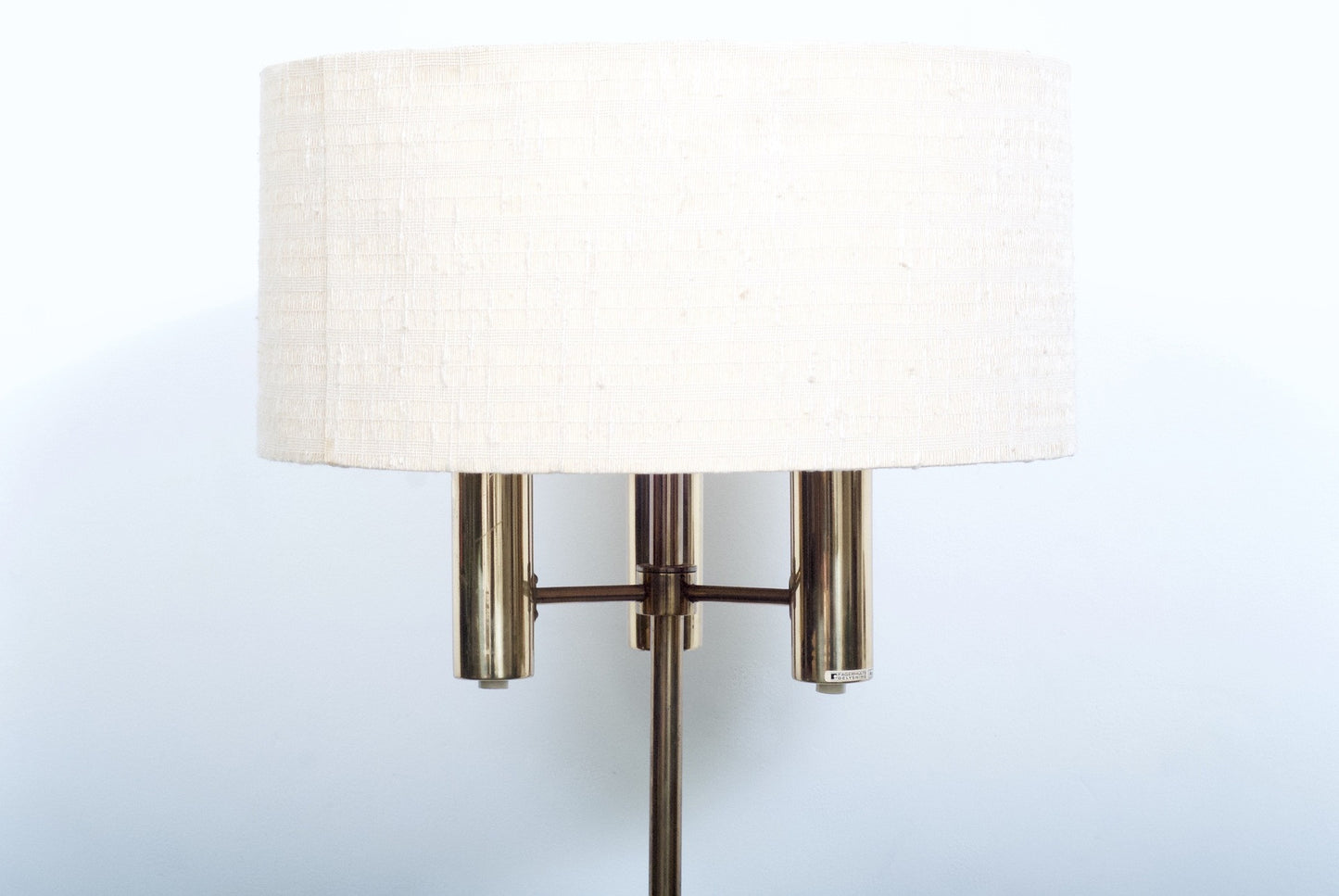 Brass floor lamp with three lights