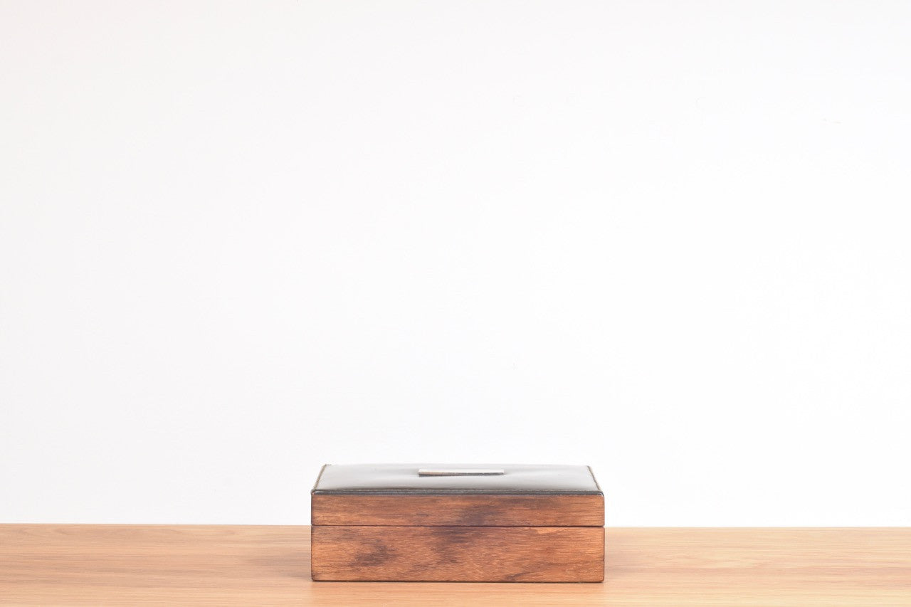 Rosewood + leather box