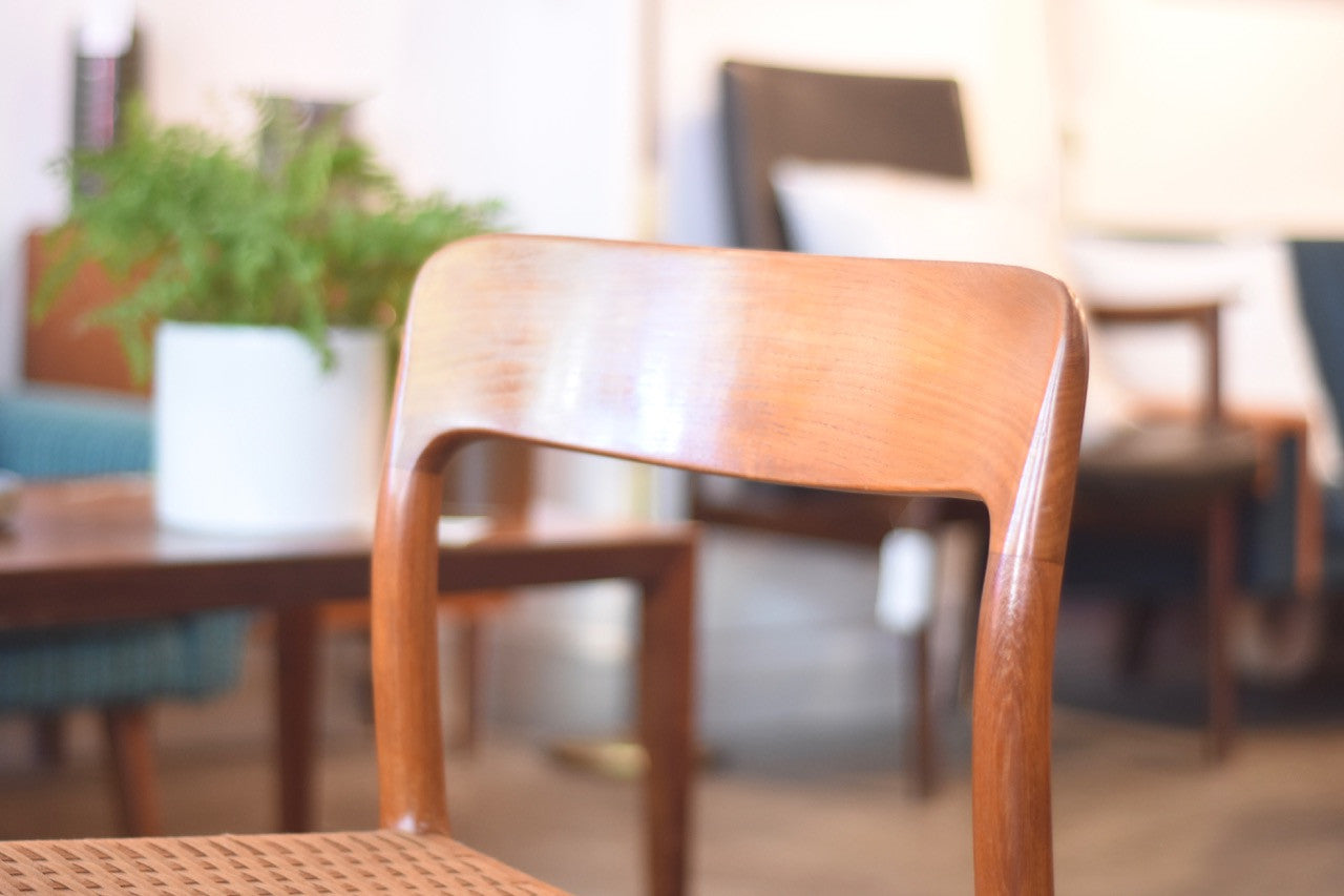 Just in: Set of six model 75 teak chairs by J.L. Møller