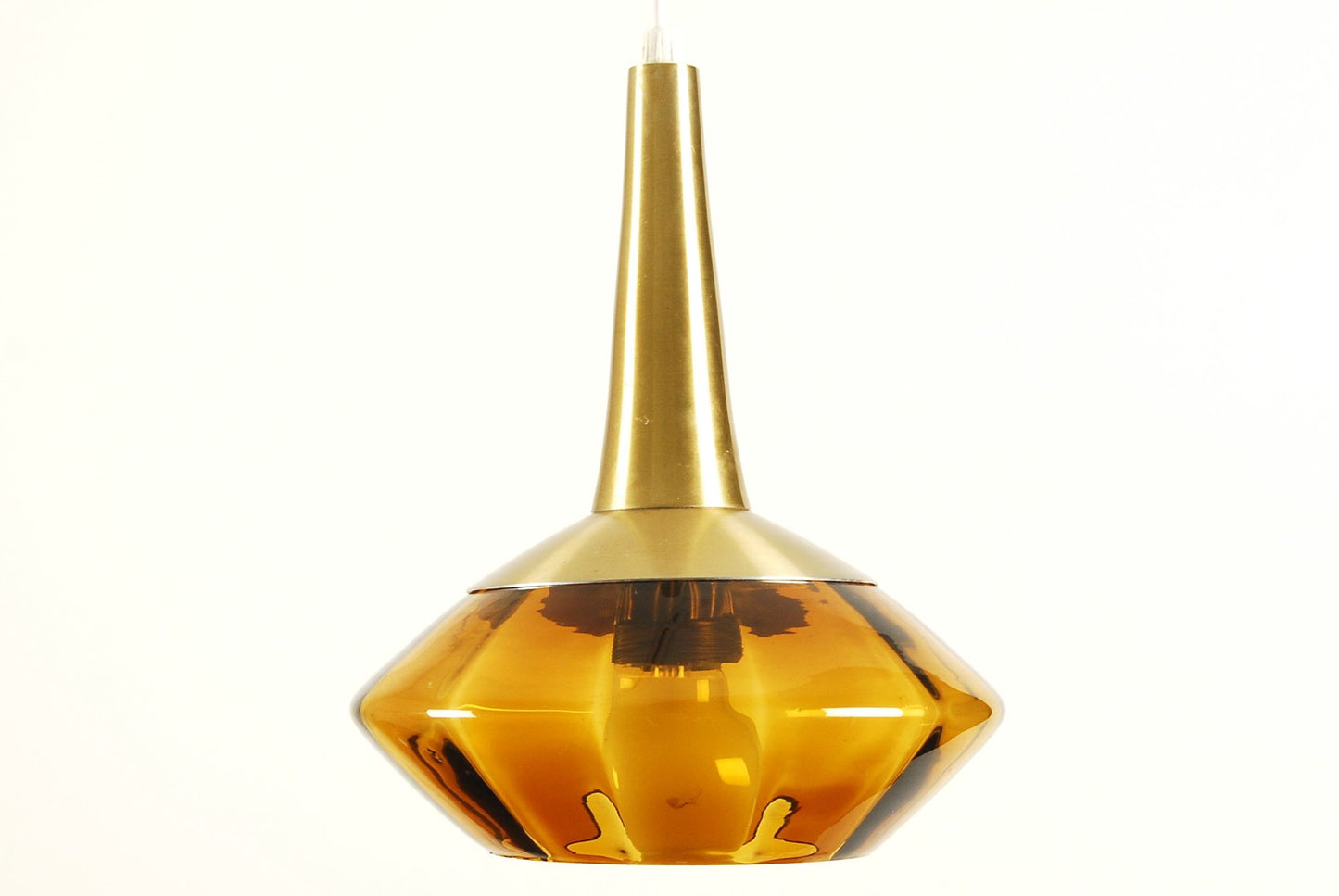 Glass and brass pendant light