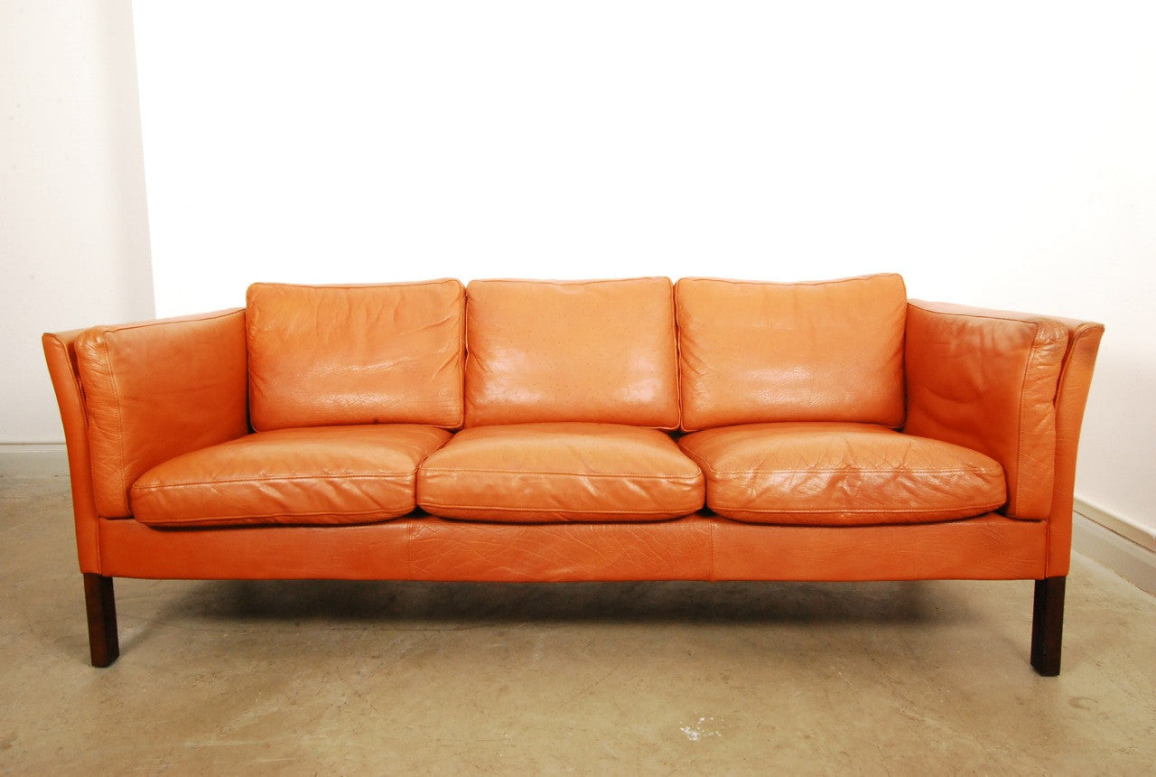 Three seat leather London sofa