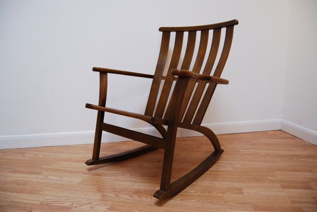 Pair of beech rocking chairs – CHASE & SORENSEN