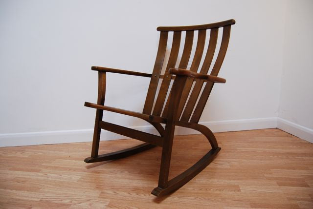 Pair of beech rocking chairs
