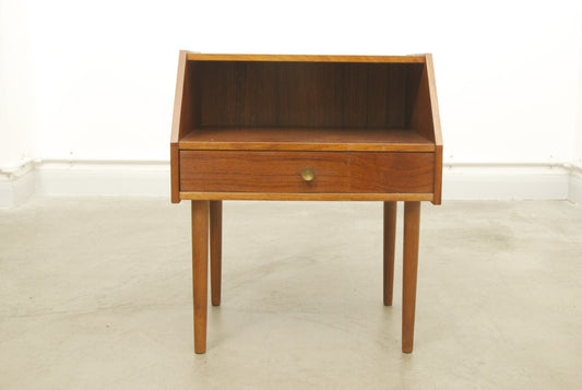 Teak bedside table with drawer