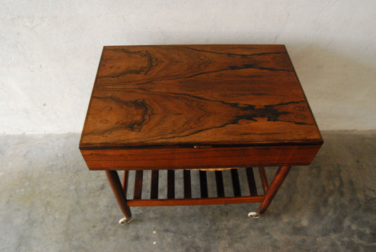 Sewing trolley in rosewood