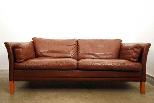 Two and a half seat leather sofa