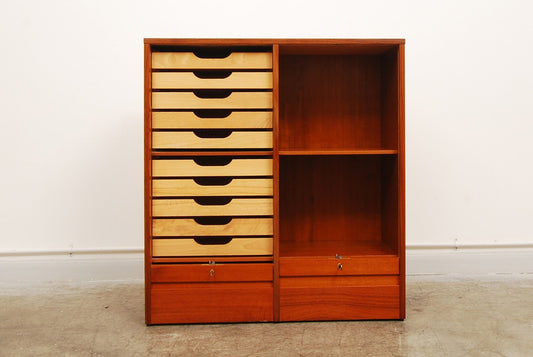 Teak filing cabinet