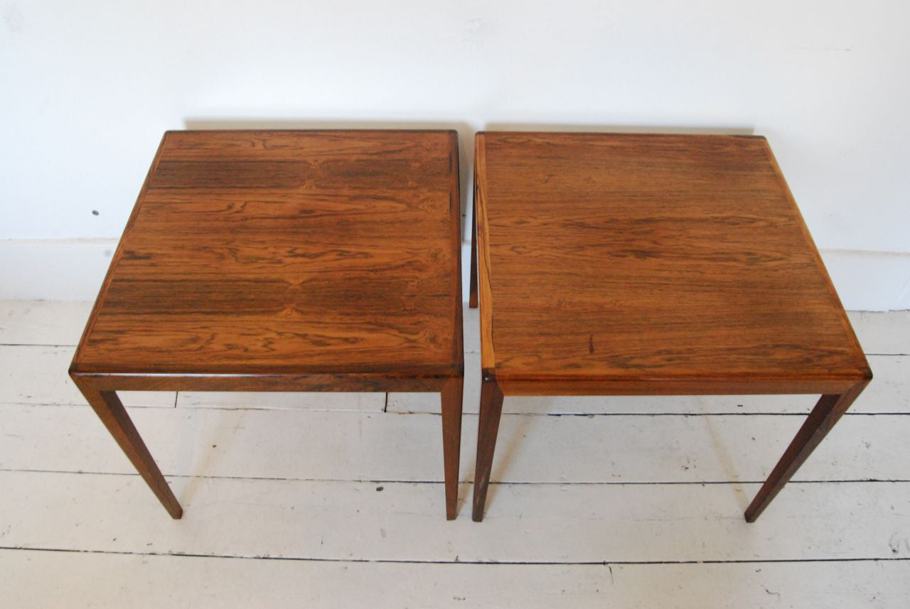 Pair of occasional tables in rosewood