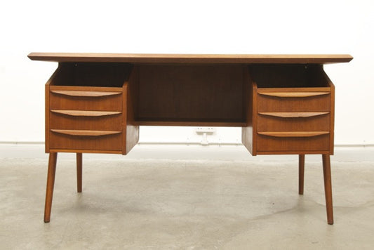 Teak desk with splayed legs