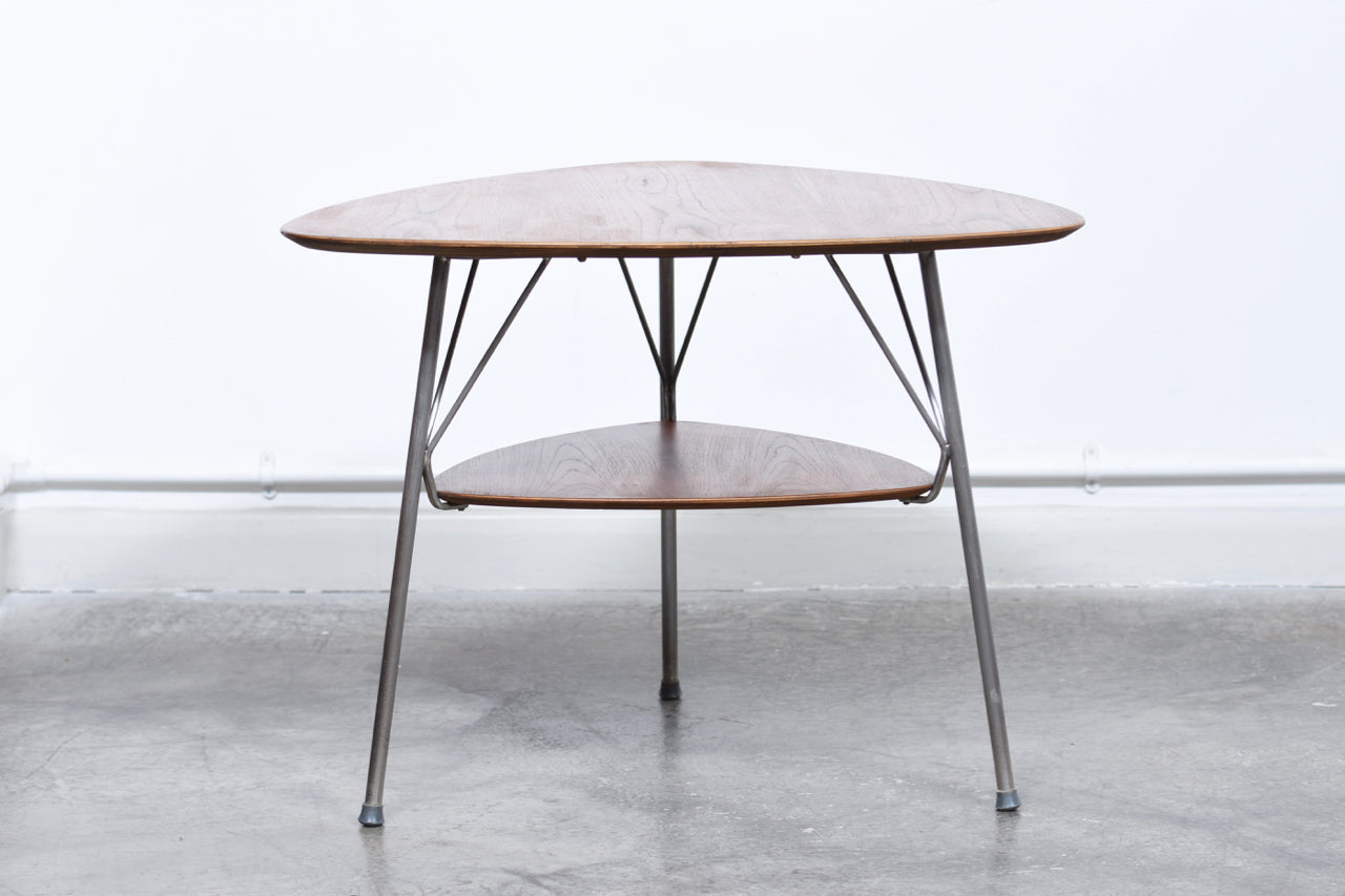 Teak coffee table with steel base