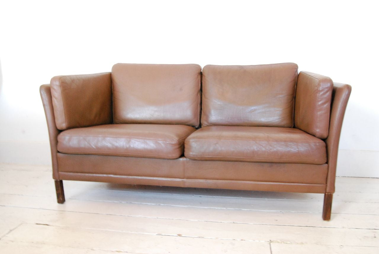 Two seat sofa in leather