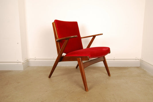 Stained beech armchair