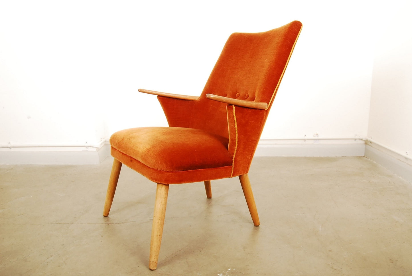 1950s occasional chair with teak arms