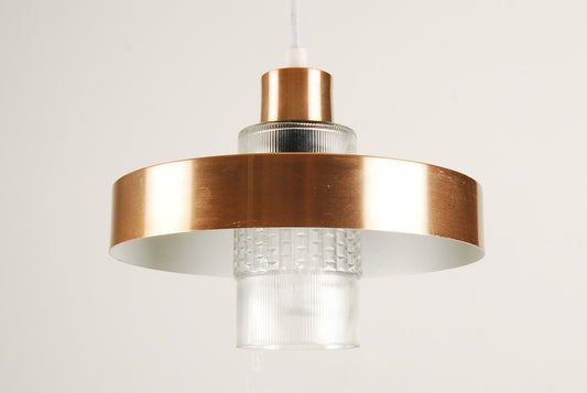 Brass and glass ceiling light