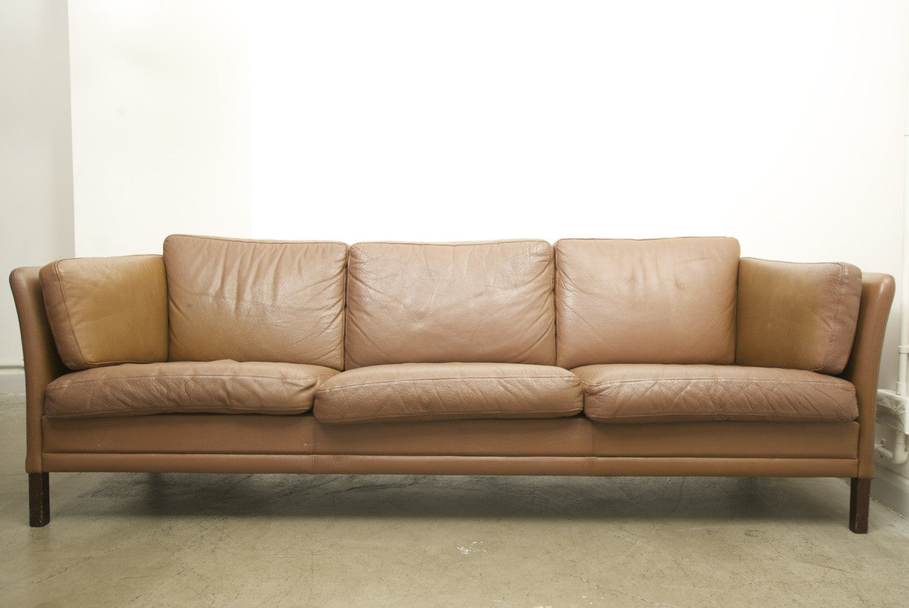 Leather three seater