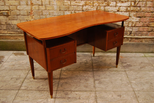 Walnut desk with four drawers