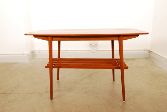 Teak and beech coffee table