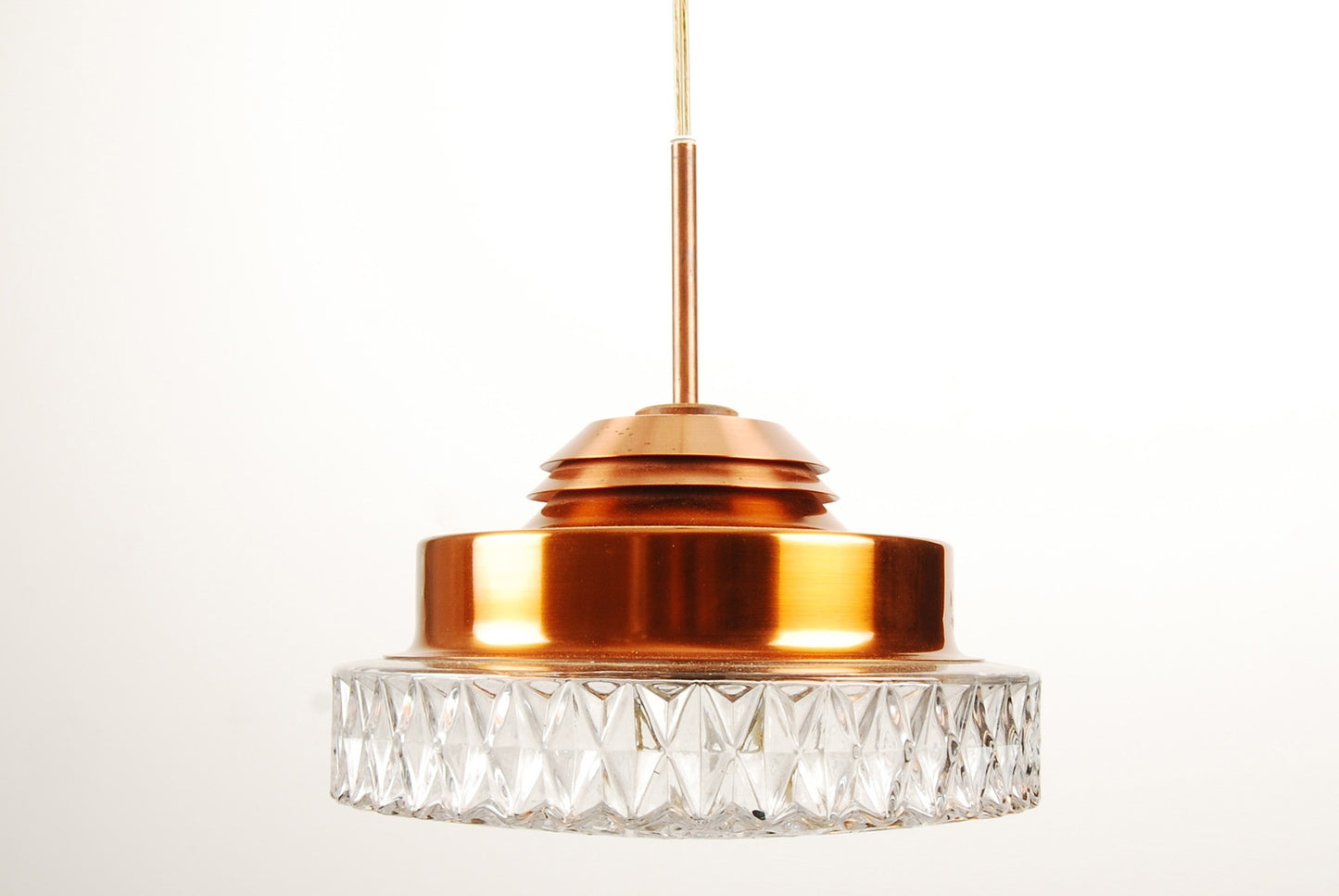 Copper and glass ceiling light