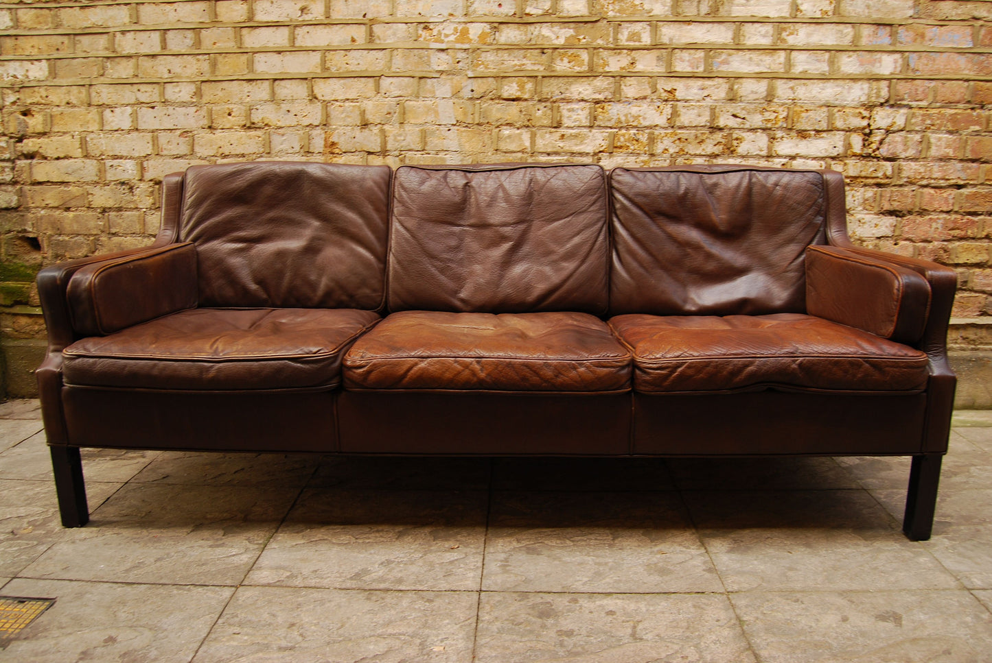 Three seat leather sofa by Thams
