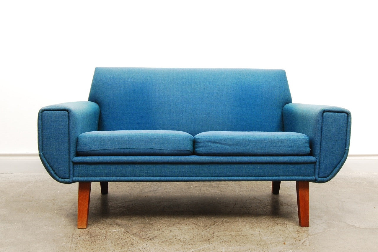 Blue two seat sofa