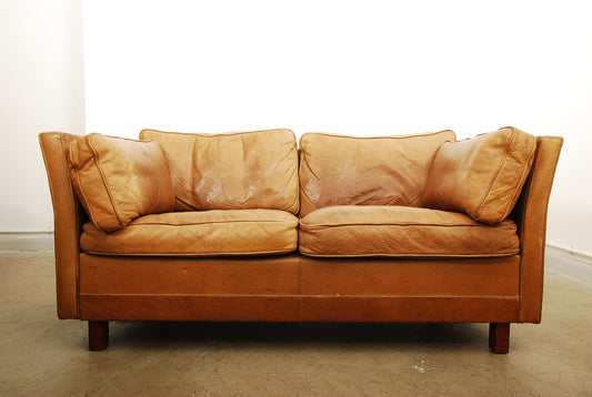 Buffalo leather two seat sofa