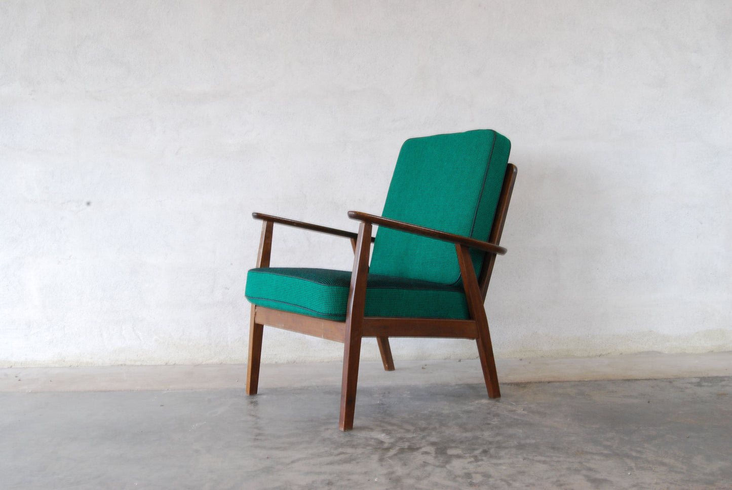 Stained beech lounge chair