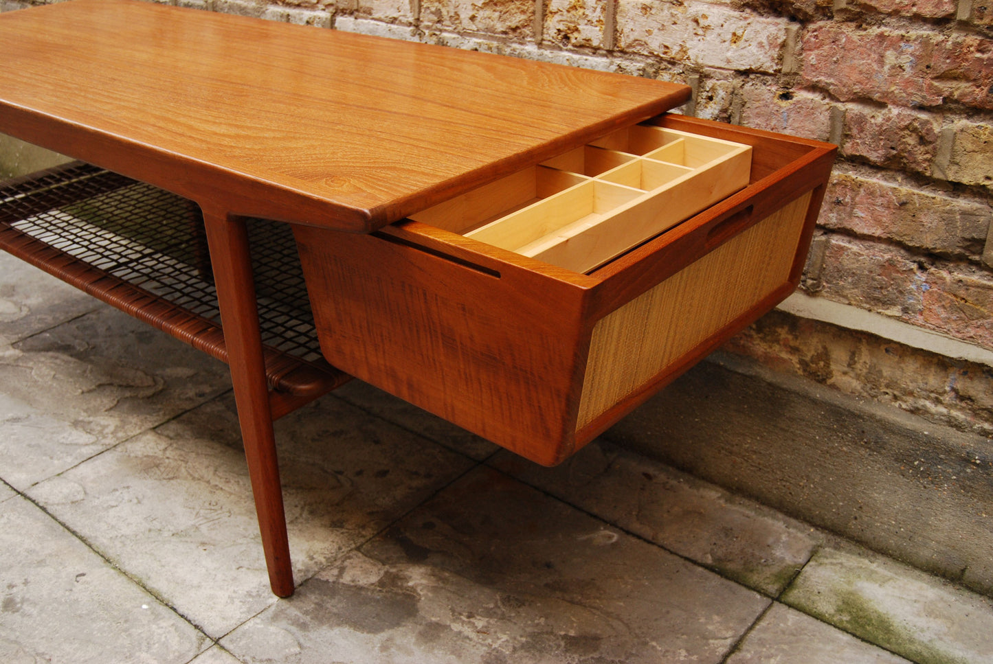 Teak coffee table with drawer