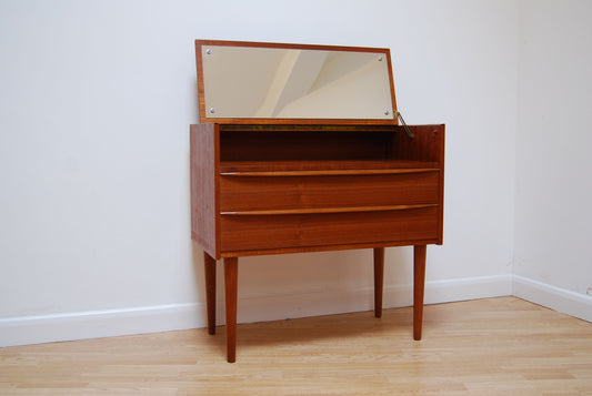 Two drawer chest of drawers with mirror