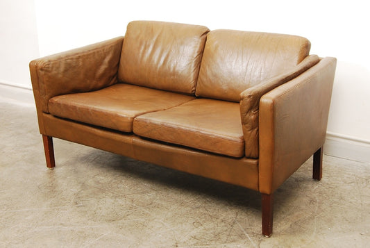 Two seat leather sofa