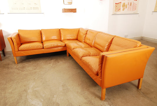 Leather corner sofa